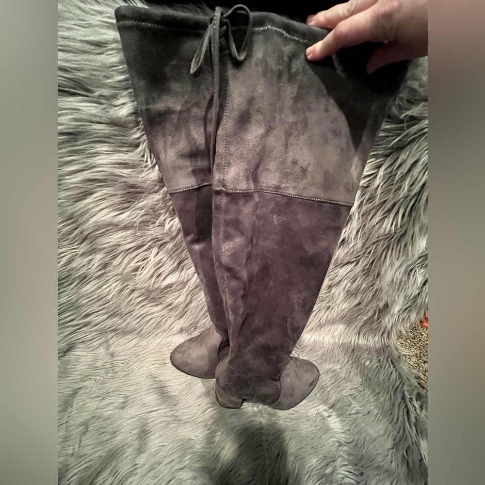 Thigh-High Charcoal Gray Suede Torrid Boots (Womens 8, Wide Width) *LIKE NEW*